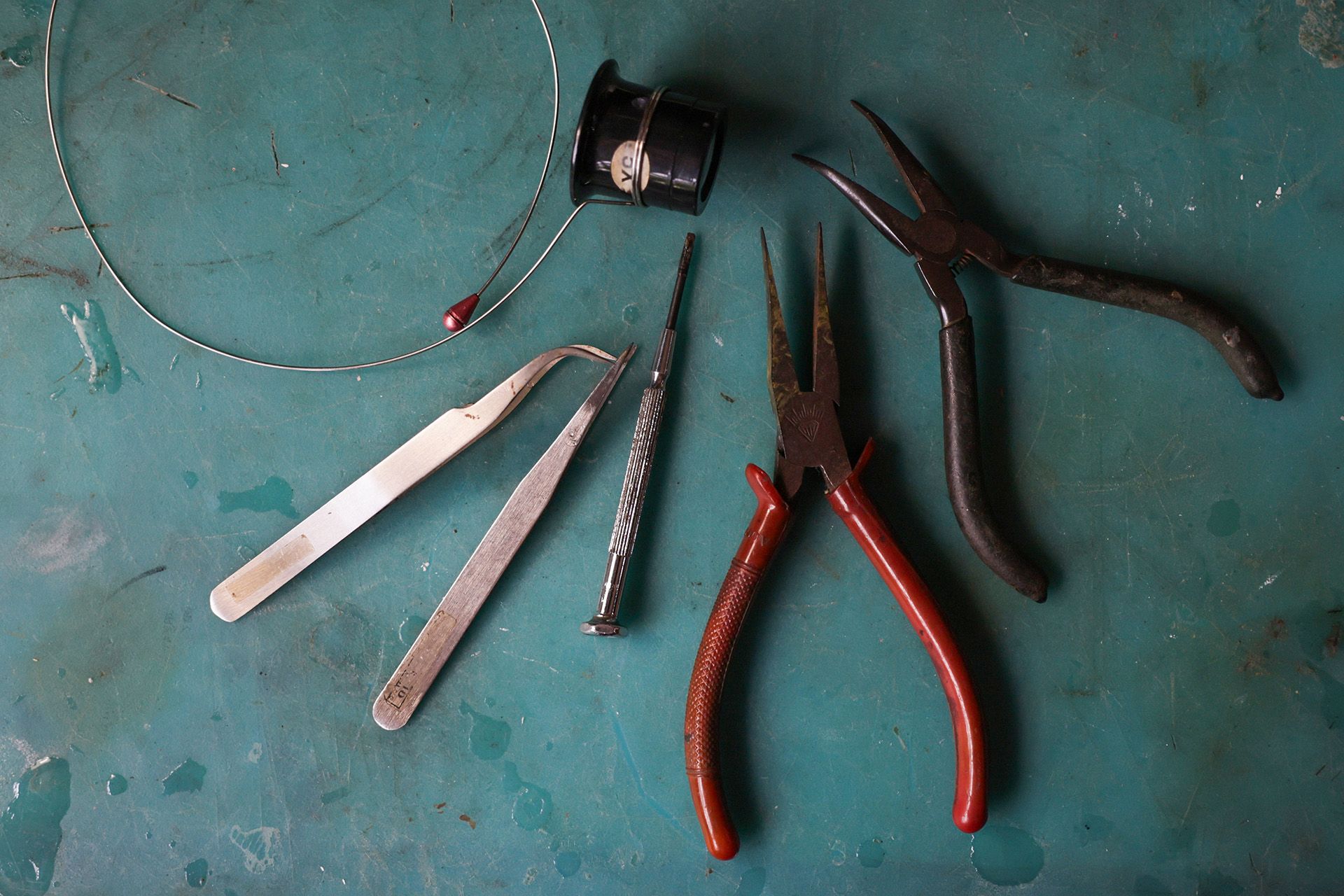 Mr Mun’s tools include the loupe, tweezers, screwdriver and pliers.